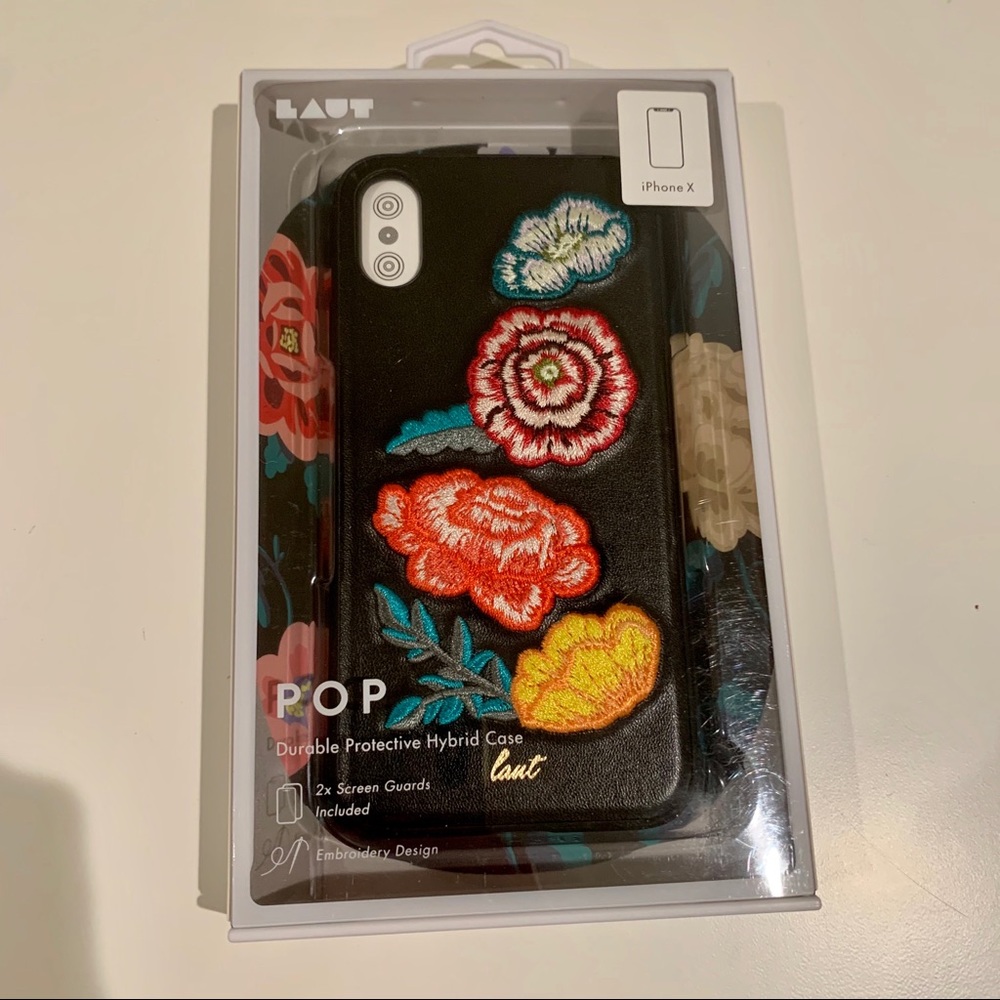 LAUT POP iPhone X case with 2 screen protectors